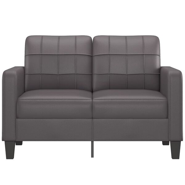 vidaXL 2-osobowa sofa, szary, 120 cm, sztuczna sk&oacute;ra