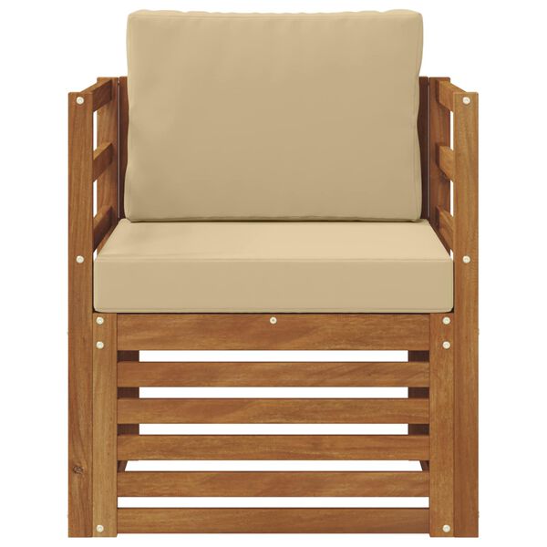 vidaXL Zestaw sof na zewnątrz z poduszką Naturalny 67 x 63 x 73 cm