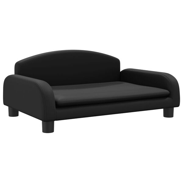 vidaXL Sofa dla dzieci, czarna, 70x45x30 cm, sztuczna sk&oacute;ra