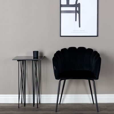 Venture Home Krzesło stołowe Limhamn, obite aksamitem, czarne