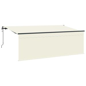 vidaXL Markiza zwijana Kremowy 350 x 200 cm Poliester i aluminium