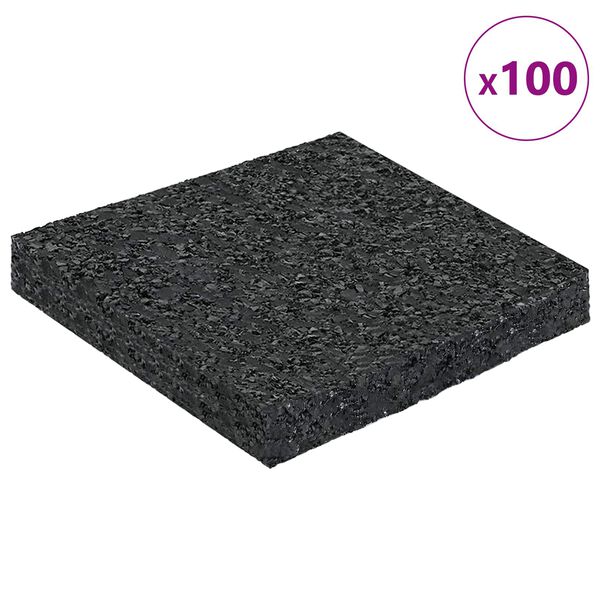 vidaXL Pad Patio z Granulatem Gumowym Czarny 9 x 9 x 1 cm Guma