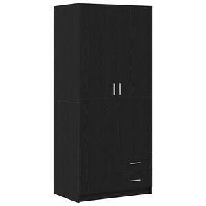 vidaXL Garderoba Czarny Dąb 80 x 52 x 180 cm Drewno inżynieryjne