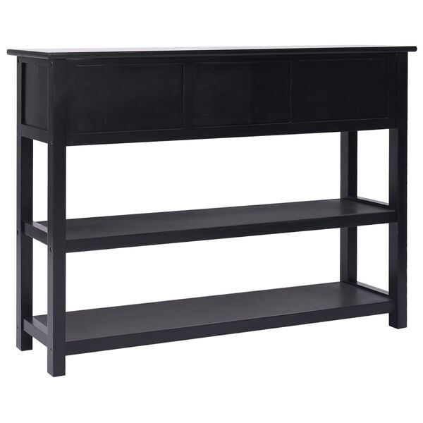 vidaXL Szafka, czarna, 108x30x76 cm, lite drewno paulowni