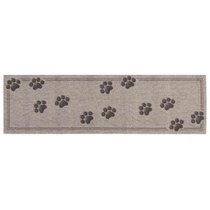vidaXL Dywan kuchenny Szare łapki 150 x 45 cm 100% poliamid Można prać
