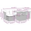 vidaXL 7-cz. zestaw wypoczynkowy do ogrodu, z poduszkami, szary