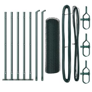 vidaXL Słupek ogrodzeniowy. zielony