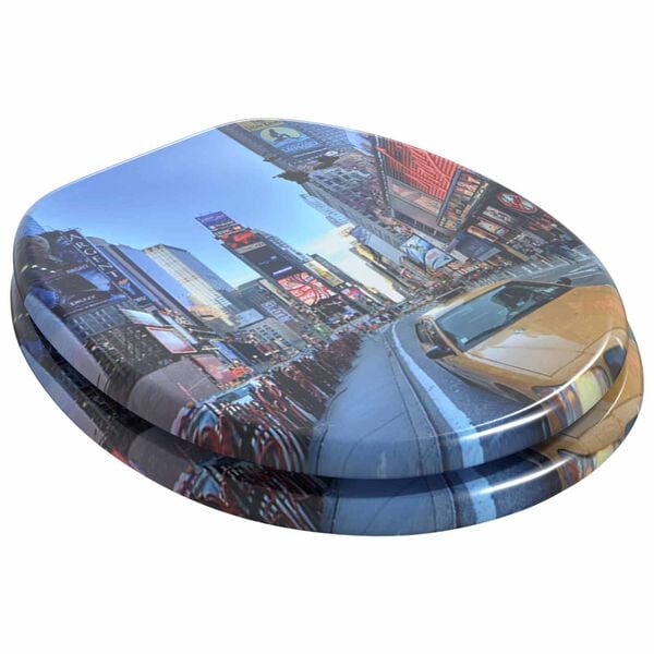 vidaXL Deski sedesowe, 2 szt., MDF, wz&oacute;r Nowy Jork