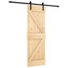 vidaXL Drzwi przesuwne Naturalny i czarny 70 x 210 cm