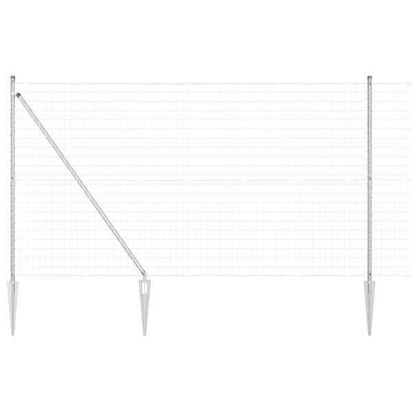 vidaXL Ogrodzenie z słupkiem Srebrny 1,5 x 10 m Stal