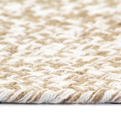 vidaXL Ręcznie wykonany dywanik, juta, biało-brązowy, 240 cm
