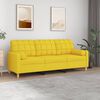 vidaXL 3-osobowa sofa z poduszkami, ż&oacute;łta, 180 cm, tkanina