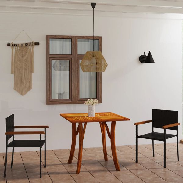 vidaXL 3-częściowy zestaw mebli ogrodowych, czarny