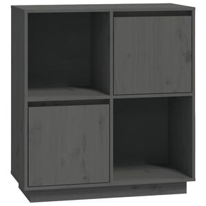 vidaXL Szafka, szara, 74x35x80 cm, lite drewno sosnowe