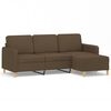 vidaXL 3-osobowa sofa z podn&oacute;żkiem, brązowy, 180 cm, tkaniną
