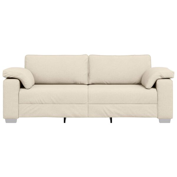 vidaXL Sofa Beżowy 219 x 77 x 82 cm Tkanina lniana