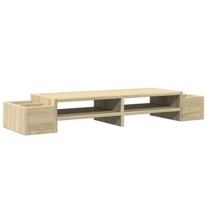 vidaXL Podstawka pod monitor, z przegrodami, dąb sonoma, 100x27x15 cm