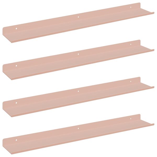 vidaXL P&oacute;łka wisząca 4 pcs R&oacute;żowy 60 x 8,5 x 2,5 cm Stal