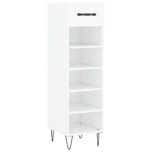 vidaXL Szafka na buty, biała, 30x35x105 cm, materiał drewnopochodny