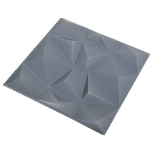 vidaXL Panele ścienne 12 szt. 50 x 50 cm Origami szare Pianka XPS