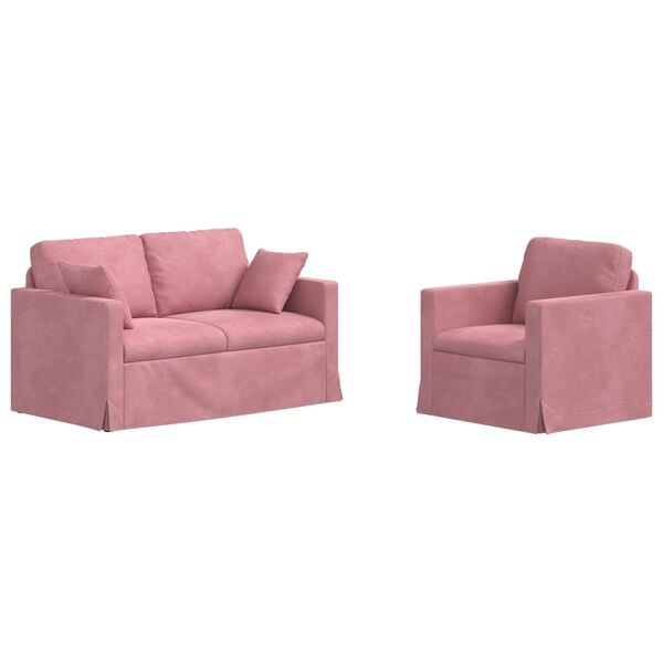 vidaXL Sofa 2 pcs R&oacute;żowy