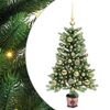 vidaXL Choinka z 150 diodami LED z podstawą Zielony 90 cm PE