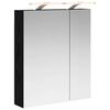 vidaXL Szafka z lustrem do łazienki Czarny Dąb 60 x 14,5 x 70 cm