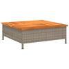 vidaXL Stolik ogrodowy, szary, 70x70x25 cm, rattan i drewno akacjowe