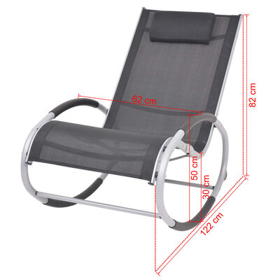 vidaXL Ogrodowy fotel bujany, aluminium i textilene
