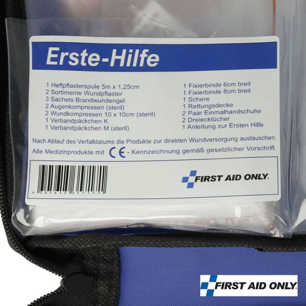 FIRST AID ONLY Apteczka 50-elementowa, z suwakiem, niebieska