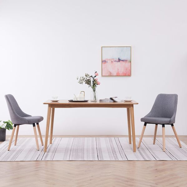 vidaXL Krzesła stołowe, 2 szt., jasnoszare, obite tkaniną