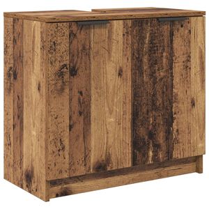 vidaXL Szafka Łazienkowa z drzwiami Stare drewno 64,5 x 33,5 x 59 cm