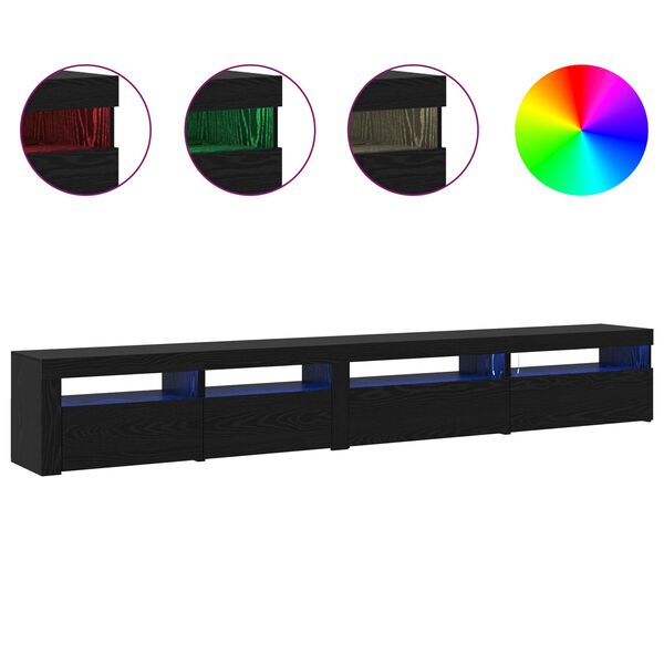 vidaXL Zestaw szafek RTV 3 pcs Czarny Dąb 270 x 35 x 40 cm