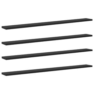 vidaXL P&oacute;łka na książki 3 poziom&oacute;w 4 szt. 100 x 10 x 1,5 cm Czarny