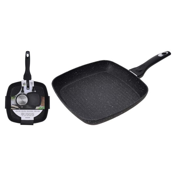 Excellent Houseware Patelnia grillowa, 26x26x4,5 cm, kute aluminium
