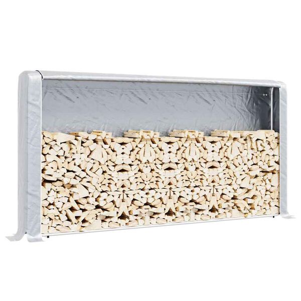 vidaXL Stojak na drewno opałowe z drutem stalowym,300x25x150 cm, stal