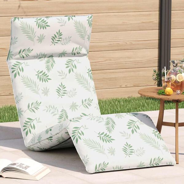 vidaXL Leżak składany wz&oacute;r liścia 175x54x8,5 cm tkanina Oxford