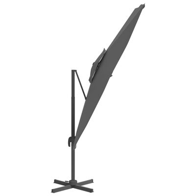 vidaXL Wiszący parasol z podwójną czaszą, antracytowy, 400x300 cm