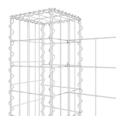 vidaXL Ogrodzenie gabionowe z 2 słupkami, żelazo, 140x20x100 cm