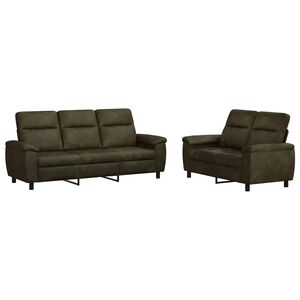 vidaXL Zestaw Sof 2 pcs Zielony wojskowy Sk&oacute;ra zamszowa