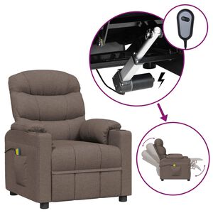 vidaXL Elektryczny fotel masujący, taupe, tkanina
