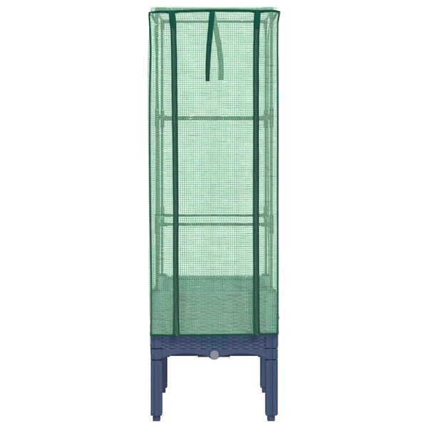 vidaXL Podwyższona donica ze szklarnią, wygląd rattanu, 40x40x140 cm