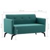vidaXL 2-osobowa sofa tapicerowana tkaniną, 115x60x67 cm, zielona