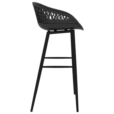 vidaXL Krzesła barowe, 4 szt., czarne