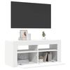 vidaXL Szafka pod TV z oświetleniem LED, biała, 90x35x40 cm