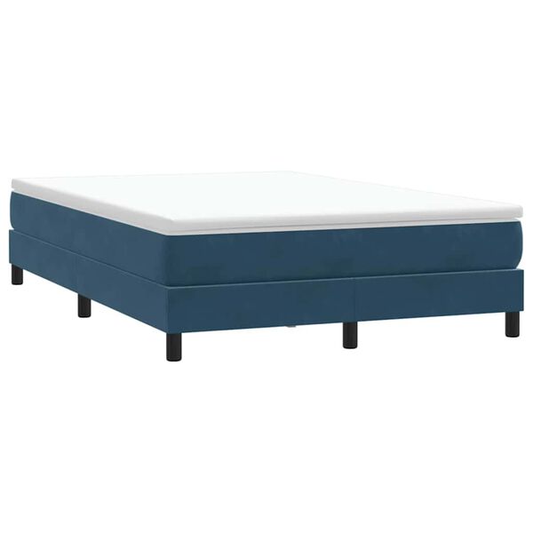 vidaXL Ł&oacute;żko typu Box Spring bez materaca Ciemnoniebieskie 140x220 cm