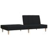 vidaXL Rozkładana kanapa 2-osobowa, czarna, tapicerowana tkaniną
