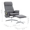 vidaXL Fotel masujący z podnóżkiem, regulowany, szaro-czarny, tkanina
