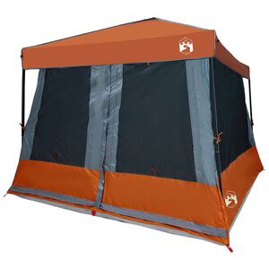 vidaXL Zestaw Namiot&oacute;w Kempingowych 2 pcs Szary i pomarańczowy