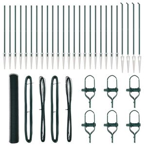 vidaXL Sześciokątne ogrodzenie z słupkiem 50 x 1,2 m Stal pokryta PVC